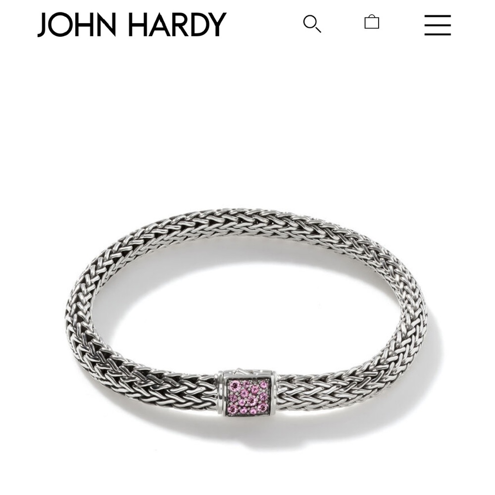John Hardy bracelet pink tourmaline clasp 6.5mm